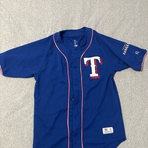 Texas Rangers Jersey Shirt Medium 38-40 True Fan MLB Baseball
